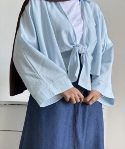 Gilet bohemian bleu ciel